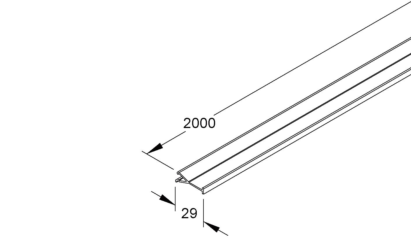 Trennwand LF-K 29mm Kst steckb Einzel stgr RAL7030