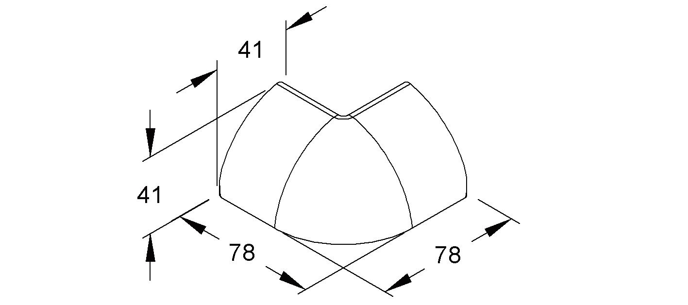 Außeneck LF-K 41x41mm 90° cws RAL9001 HFT hfr Kst