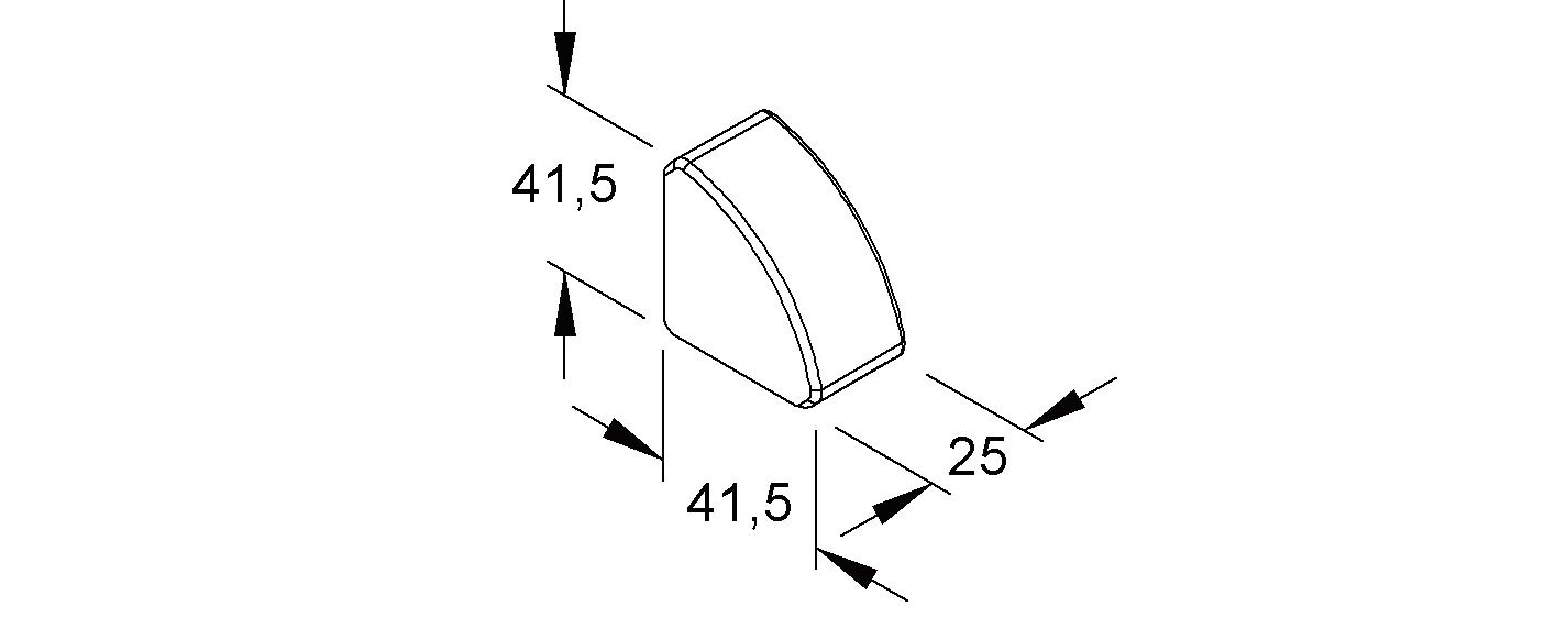 Endstück EK-K 41,5x41,5mm li/re Kst cws RAL9001 hfr