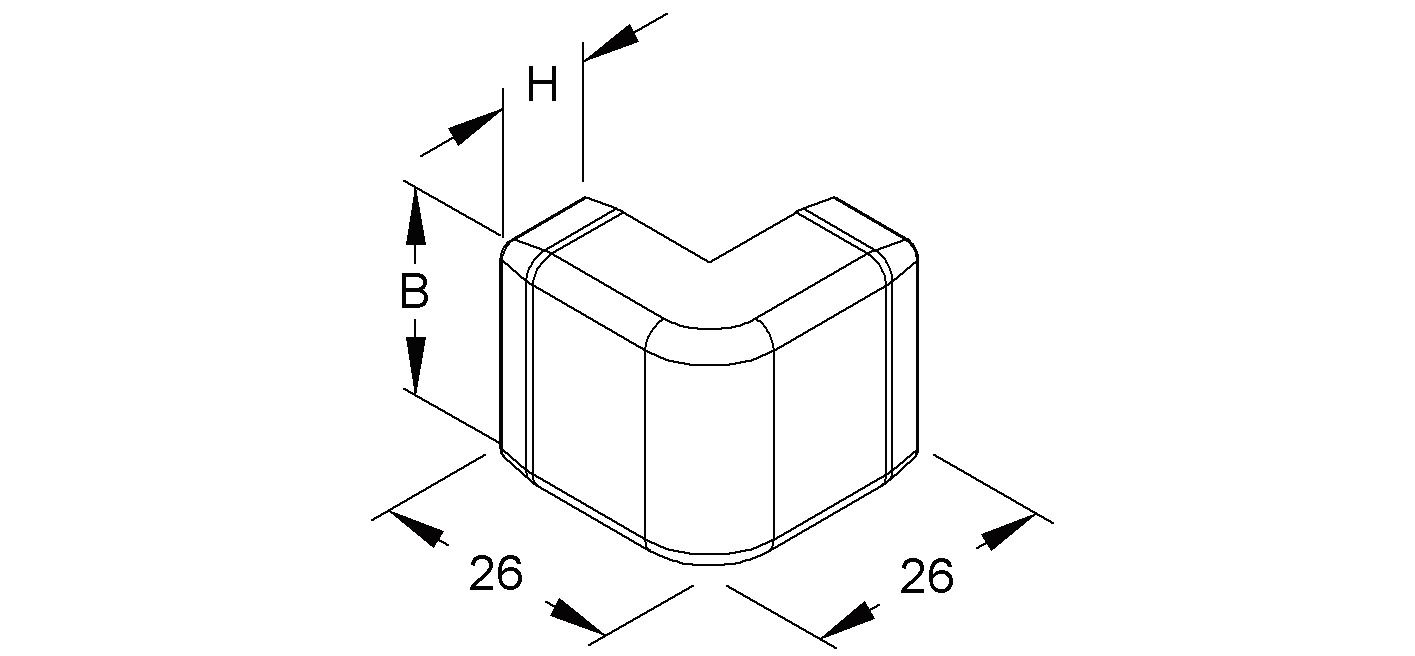 Außeneck LF-K 21,5x9,5mm 90° cws RAL9001 HFT hfr Kst