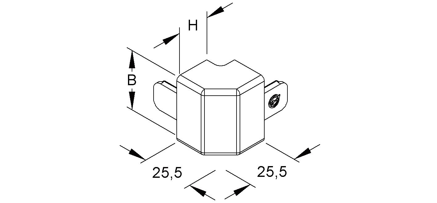 Außeneck LF-K 30x18mm 90° rws RAL9010 HFT hfr Kst