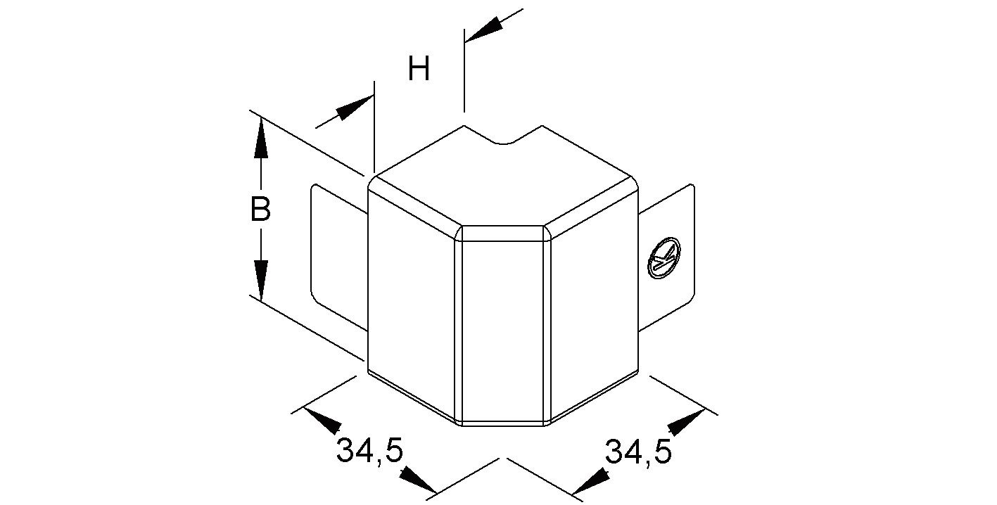 Außeneck LF-K 40x24mm 90° rws RAL9010 HFT hfr Kst