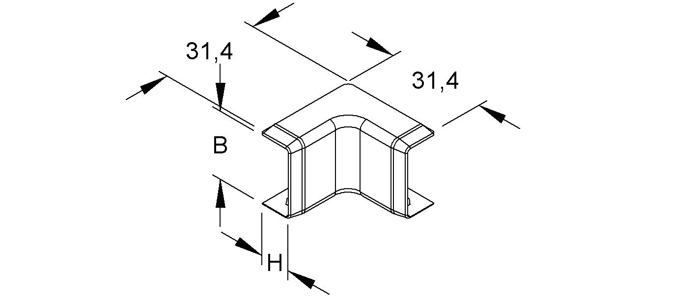 Inneneck LF-K 21,5x9,5mm lgr RAL7035 HFT hfr Kst unbeh