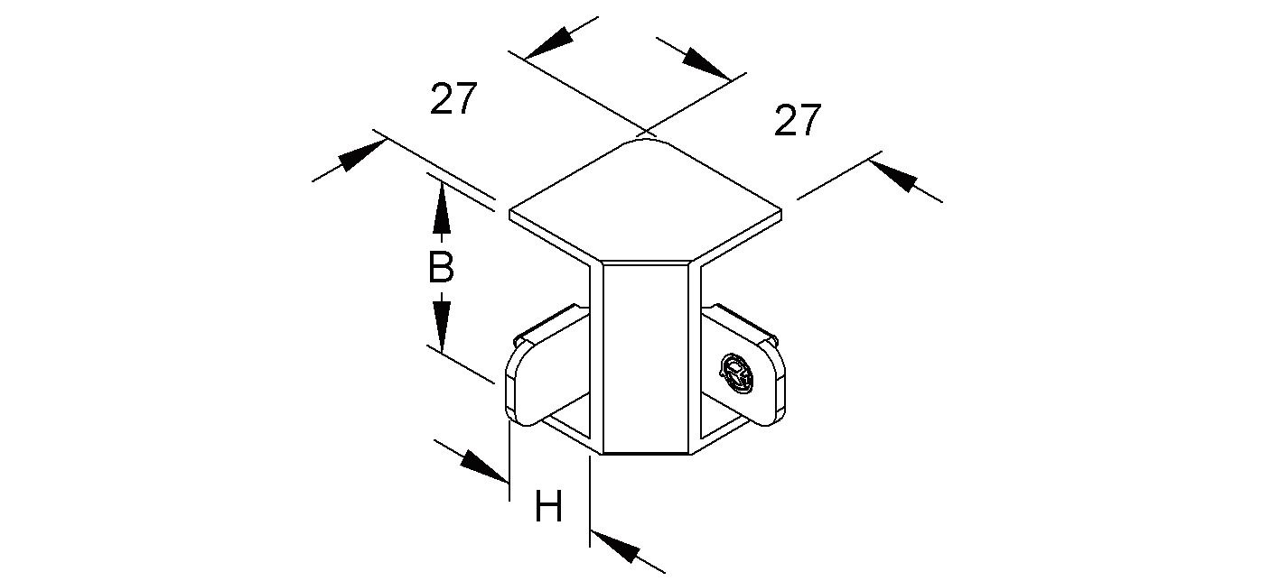 Inneneck LF-K 30x18mm lgr RAL7035 HFT hfr Kst unbeh