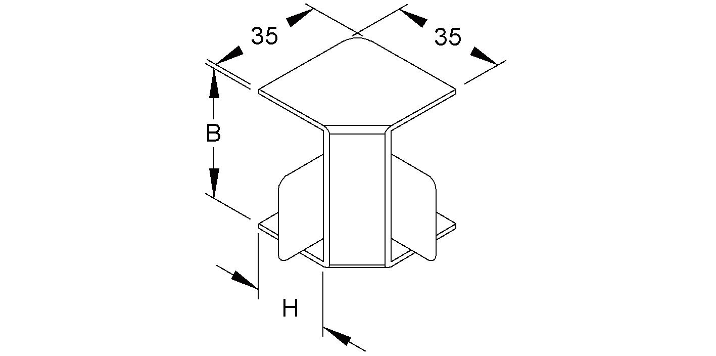 Inneneck LF-K 40x24mm cws RAL9001 HFT hfr Kst unbeh