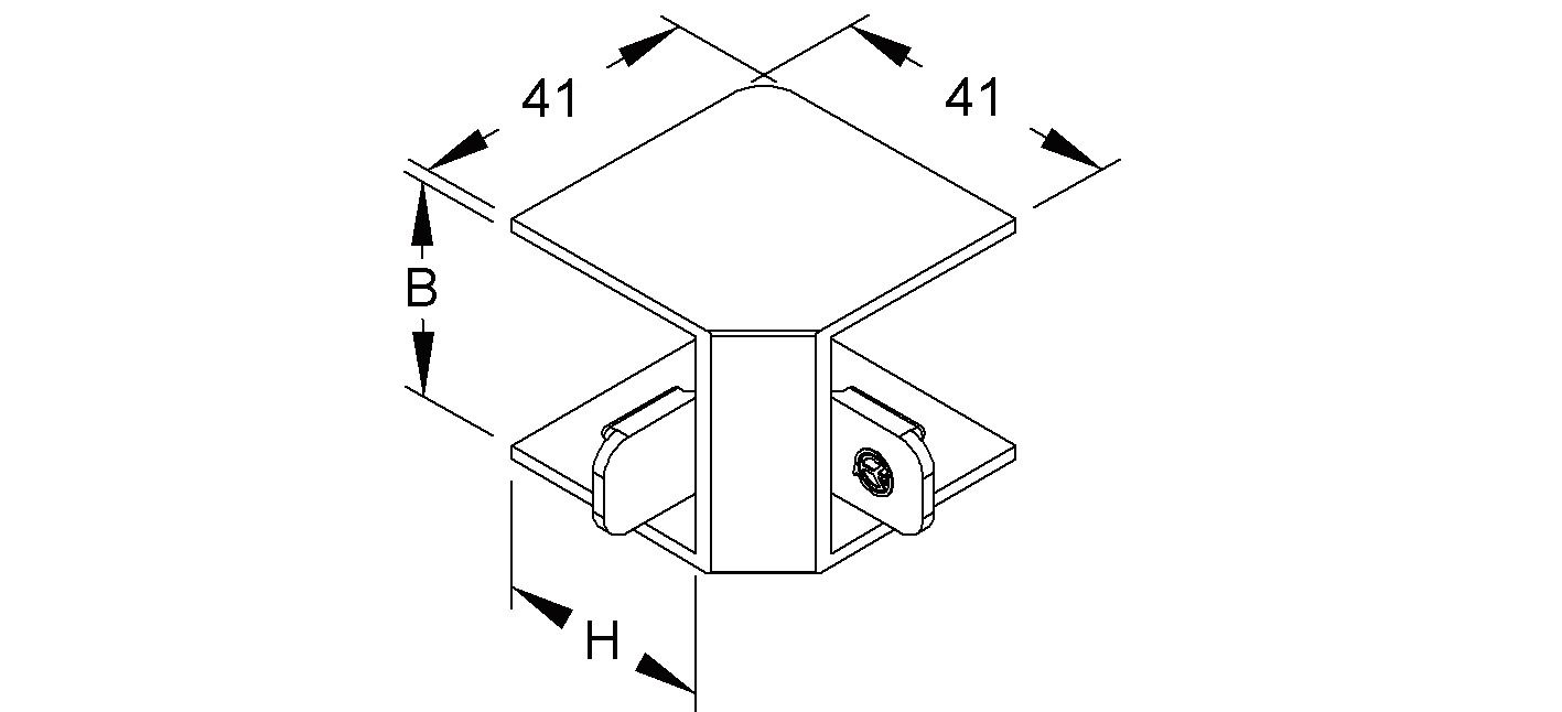 Inneneck LF-K 30x32mm lgr RAL7035 HFT hfr Kst unbeh