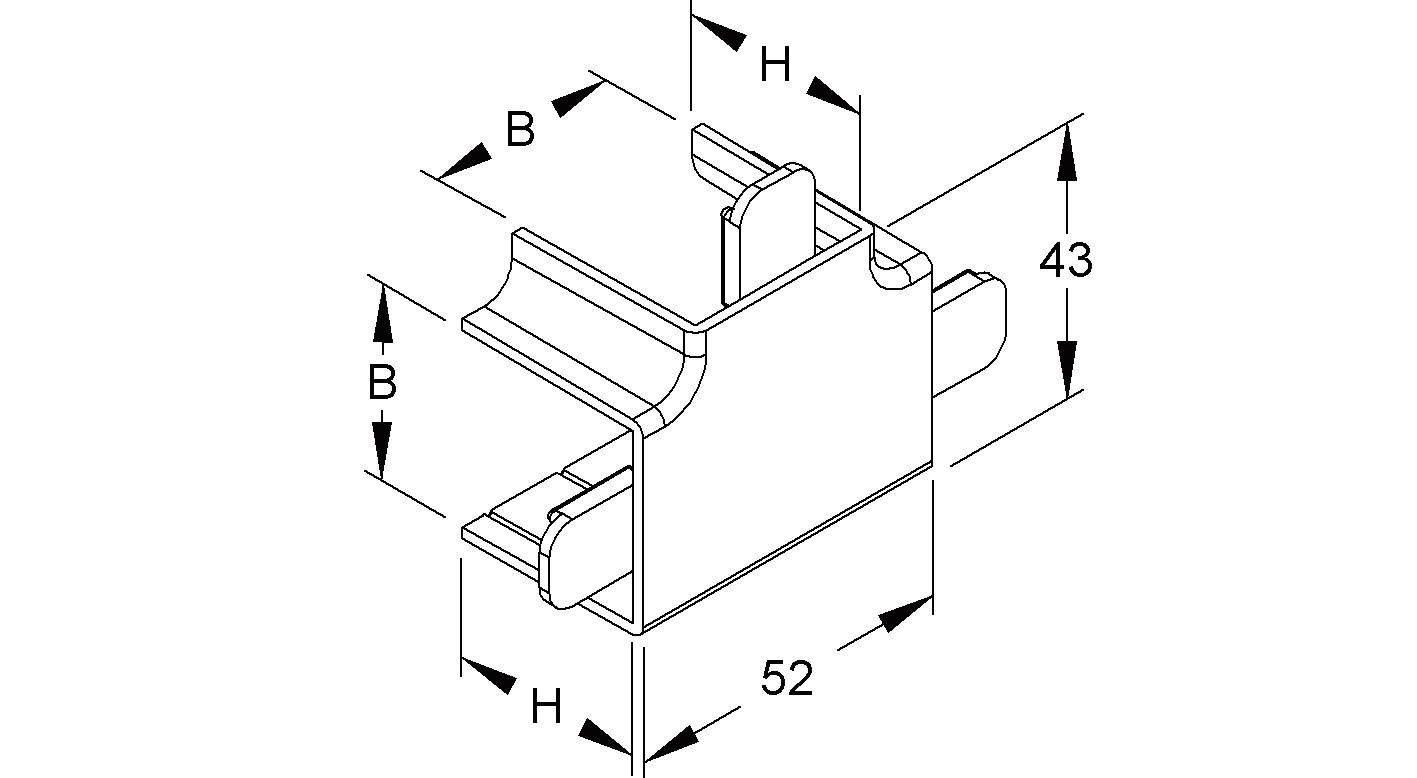 T-Stück LF-K 30x32mm HFT Kst rws RAL9010 hfr unbeh