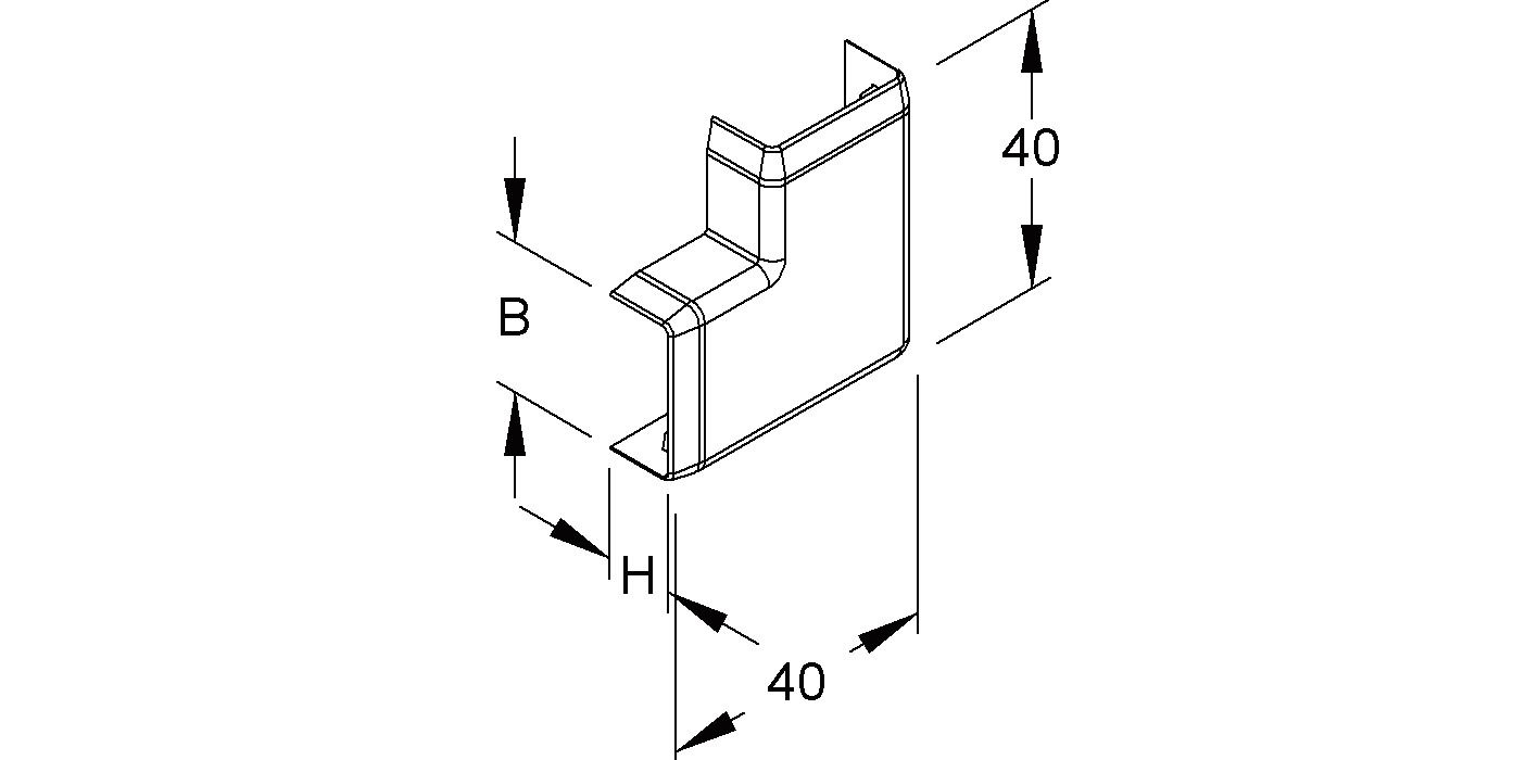 Flachwinkel LF-K HFT 21,5x9,5mm Kst hfr unbeh cws RAL9001