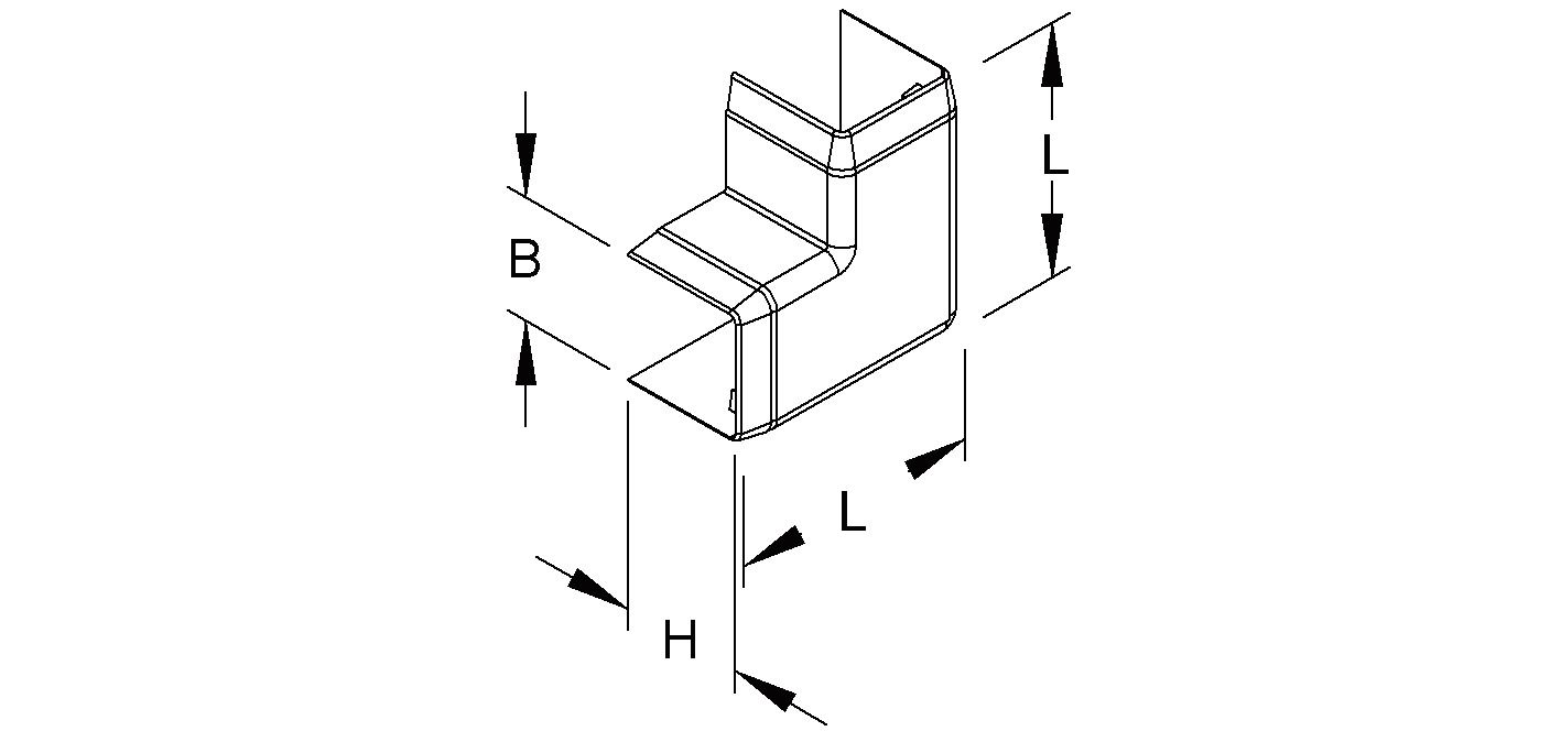 Flachwinkel LF-K HFT 17,5x18mm Kst unbeh rws RAL9010 hfr