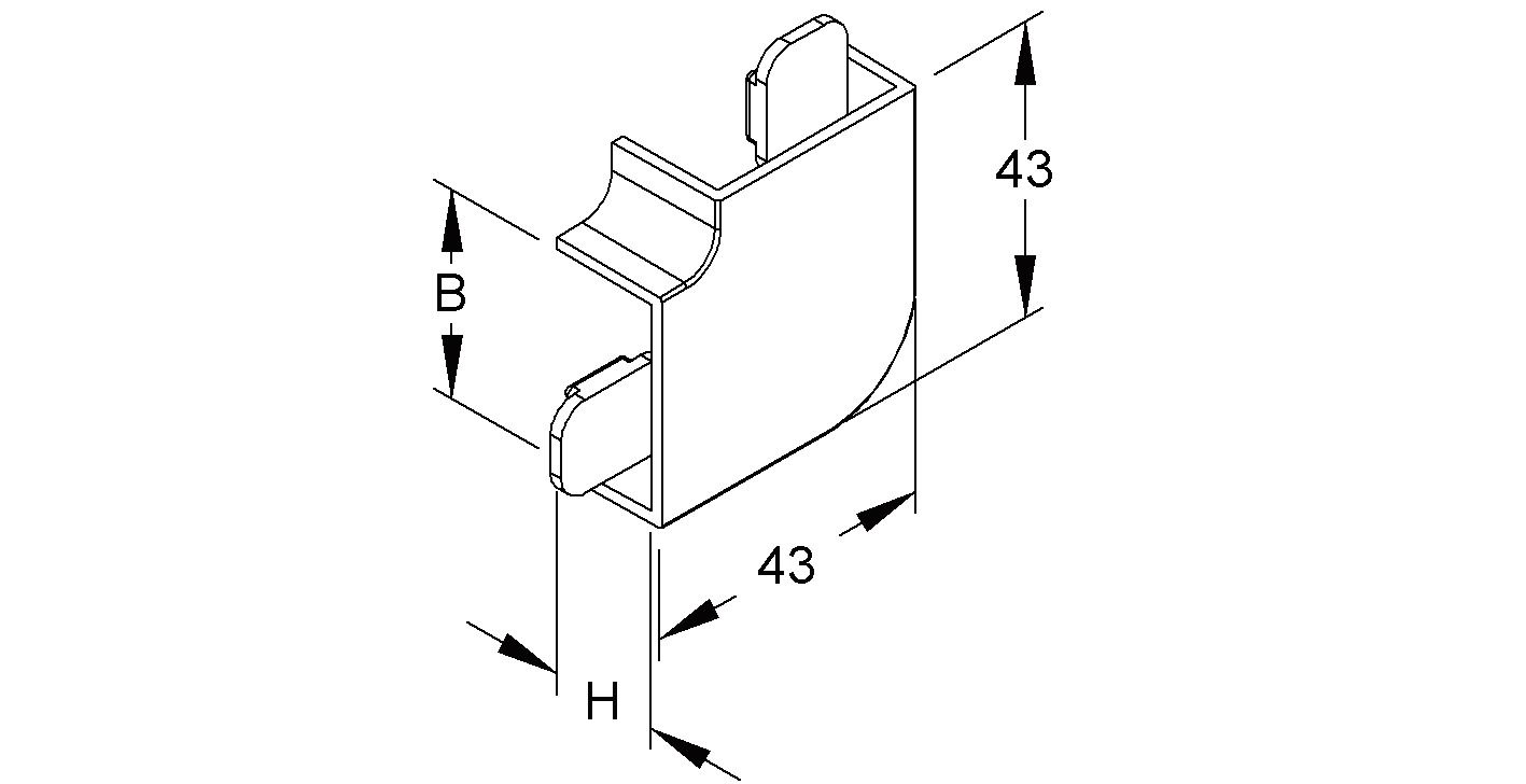 Flachwinkel LF-K HFT 30x18mm Kst unbeh stgr RAL7030 hfr