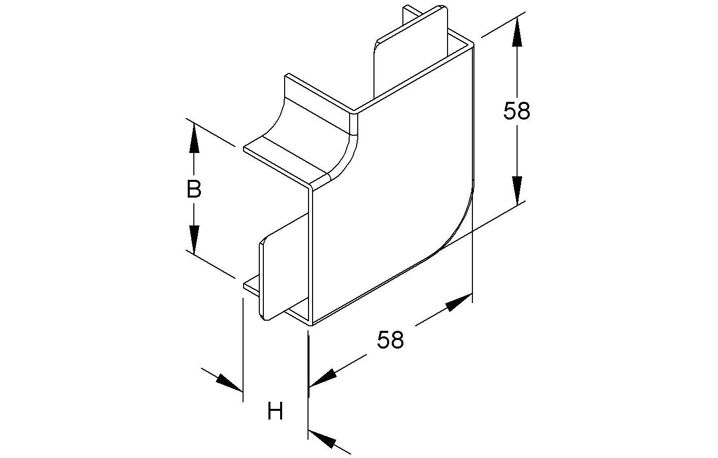 Flachwinkel LF-K HFT 40x24mm Kst unbeh cws RAL9001 hfr