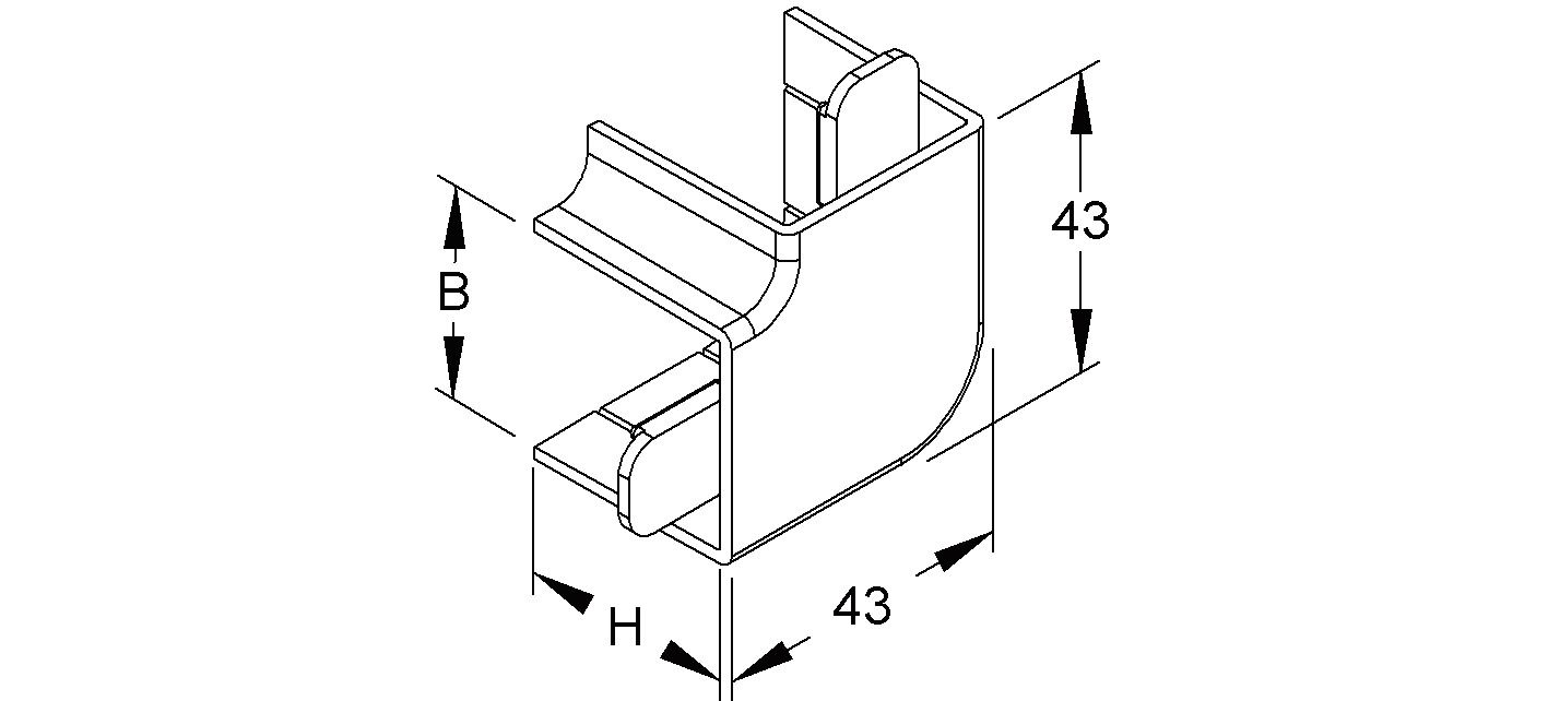Flachwinkel LF-K HFT 30x32mm Kst unbeh lgr RAL7035 hfr