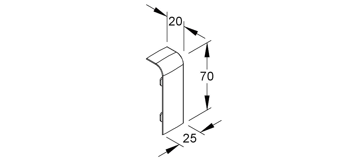 Stoßabdeckung GEB-K Kst 69mm stgr hfr aufrast unbeh RAL7030 OTschnittkasch