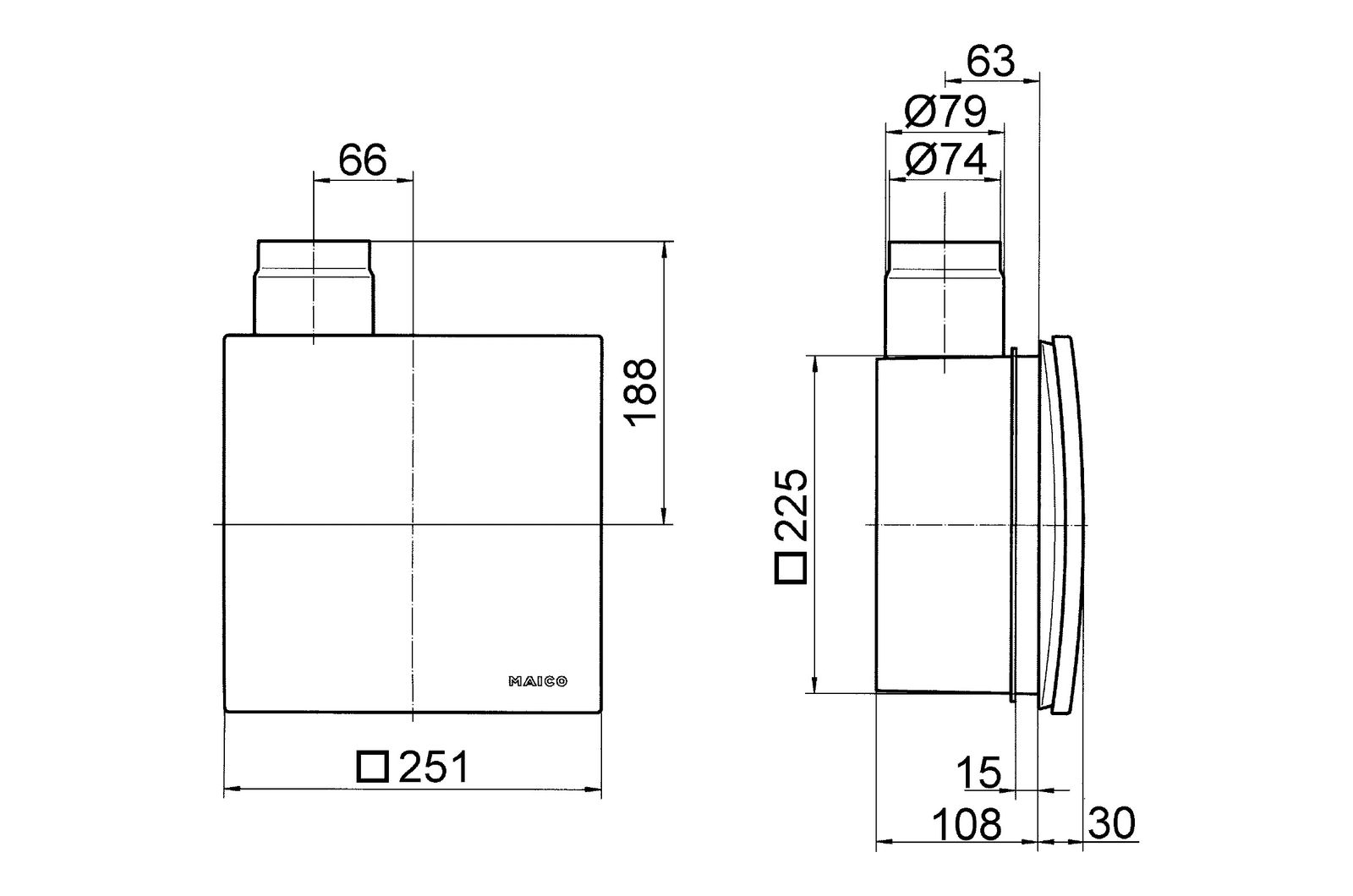 Bad-/Küchenventilator Ø80mm 230V 62cbm/h m.Intervall UP ws 40°C 50Hz