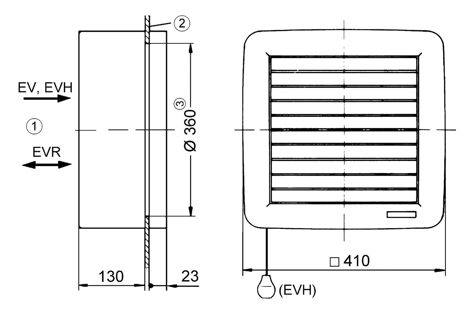 Fensterventilator Ø315mm 230V 1400cbm/h elektØ315mm Entlüft Kst 1440Upm ws 50Hz