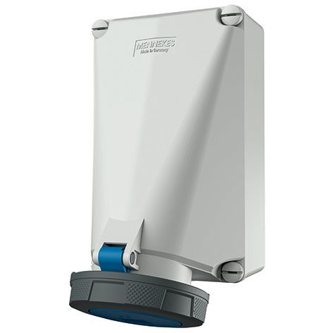 CEE-Steckdose 4p 125A 9h 230V/bl IP67 AP Schraubkl Kst