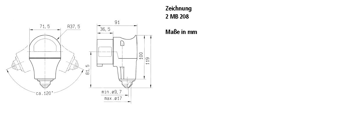 CEE-Winkelstecker 5p 16A VarioTOP IP44 400V/rt 6h Schraubkl Kst