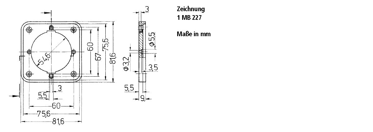 CEE-Flansch CEE-16A