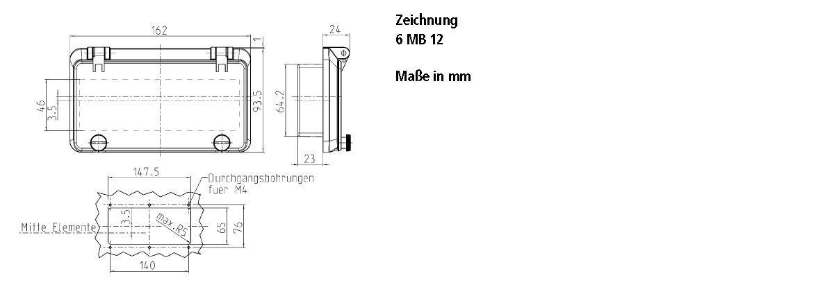 Sichtfenster 94x162x24mm
