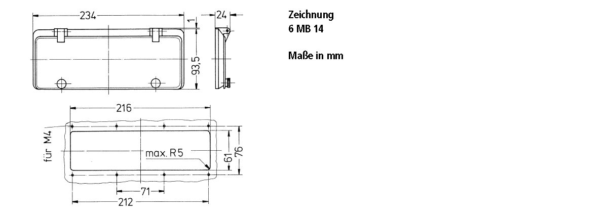 Sichtfenster 94x234x24mm