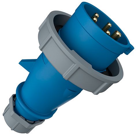 CEE-Stecker 5p 32A IP67 AM-TOP 230V/bl 9h Schraubkl Kst Verschraubung