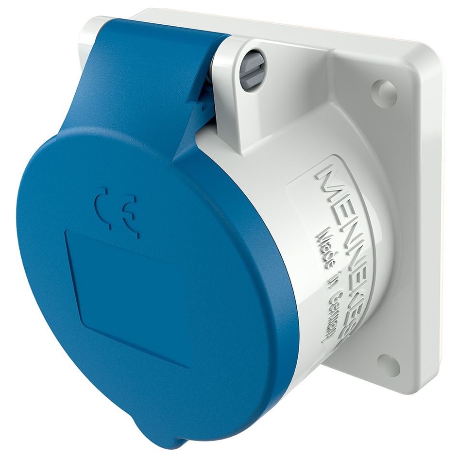 CEE-Anbausteckdose 5p 32A 400V/rt 6h ger IP44 schraubl.Kl Kst 75x75mm