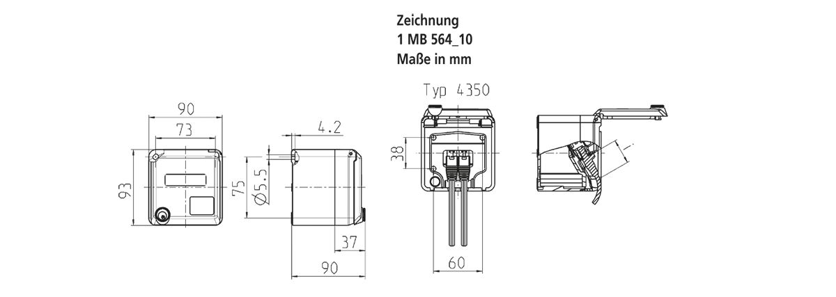 Datendose 2f Cat6 IP44 Cepex APmont RJ45 Kst AP-Mont
