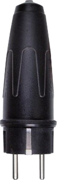 Schutzkontaktstecker 16A 250V Gummi IP44 ger sw Schraubkl