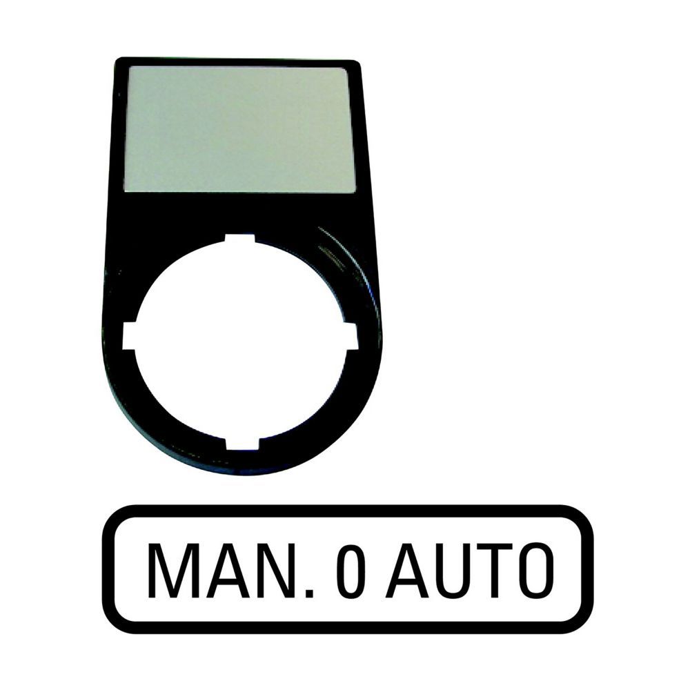 Bezeichnungsschild sw rnd Handbetrieb 0 Bez.Schild Englisch 30x50mm