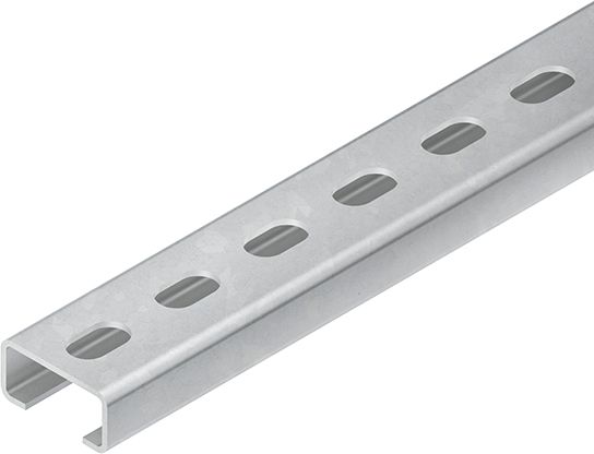 C-Profilschiene ST 2000x30x15mm 16mm D1,5mm Rück_gel