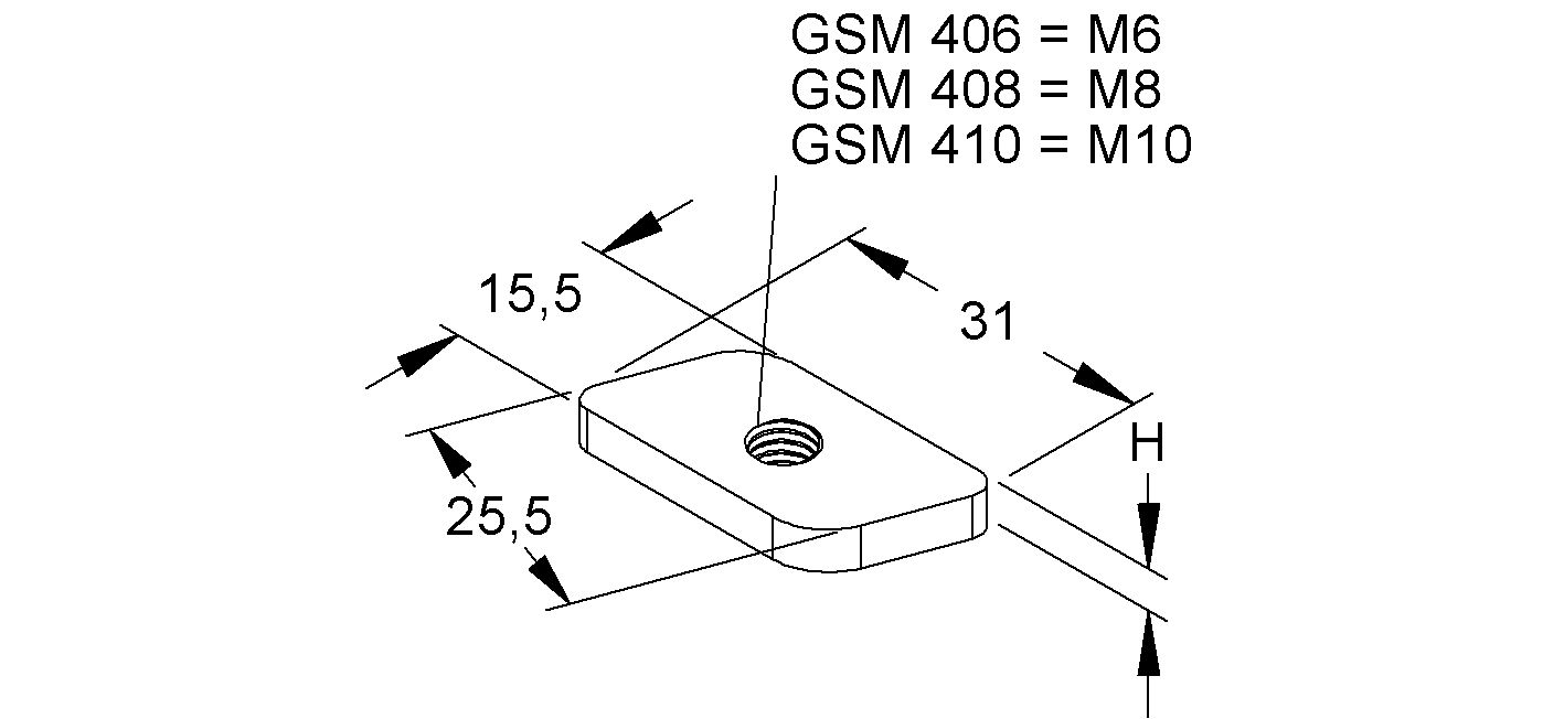 Gleitmutter M6 ST g/vz