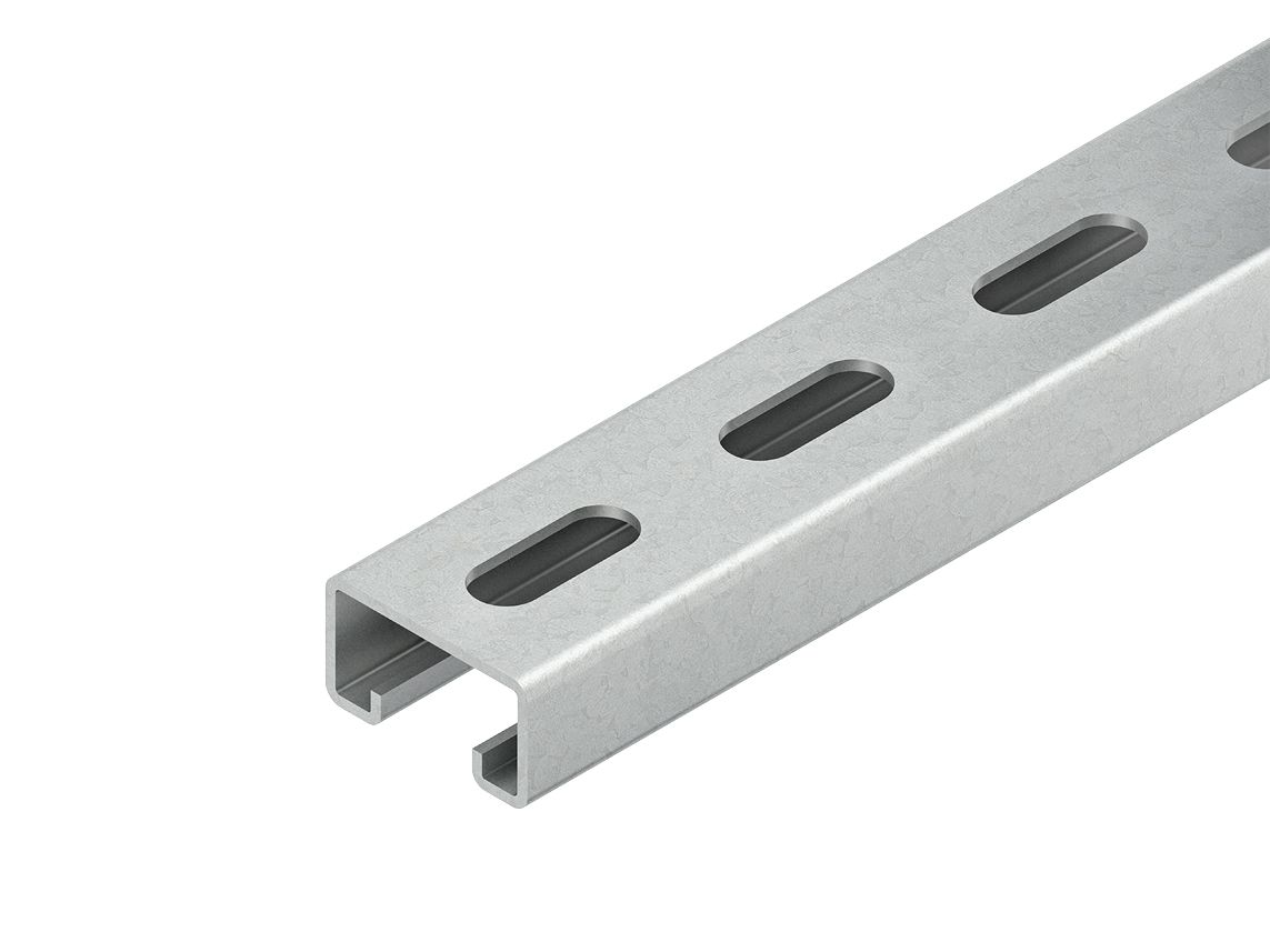 C-Profilschiene ST 500x40x22mm 16mm D2mm Rück_gel