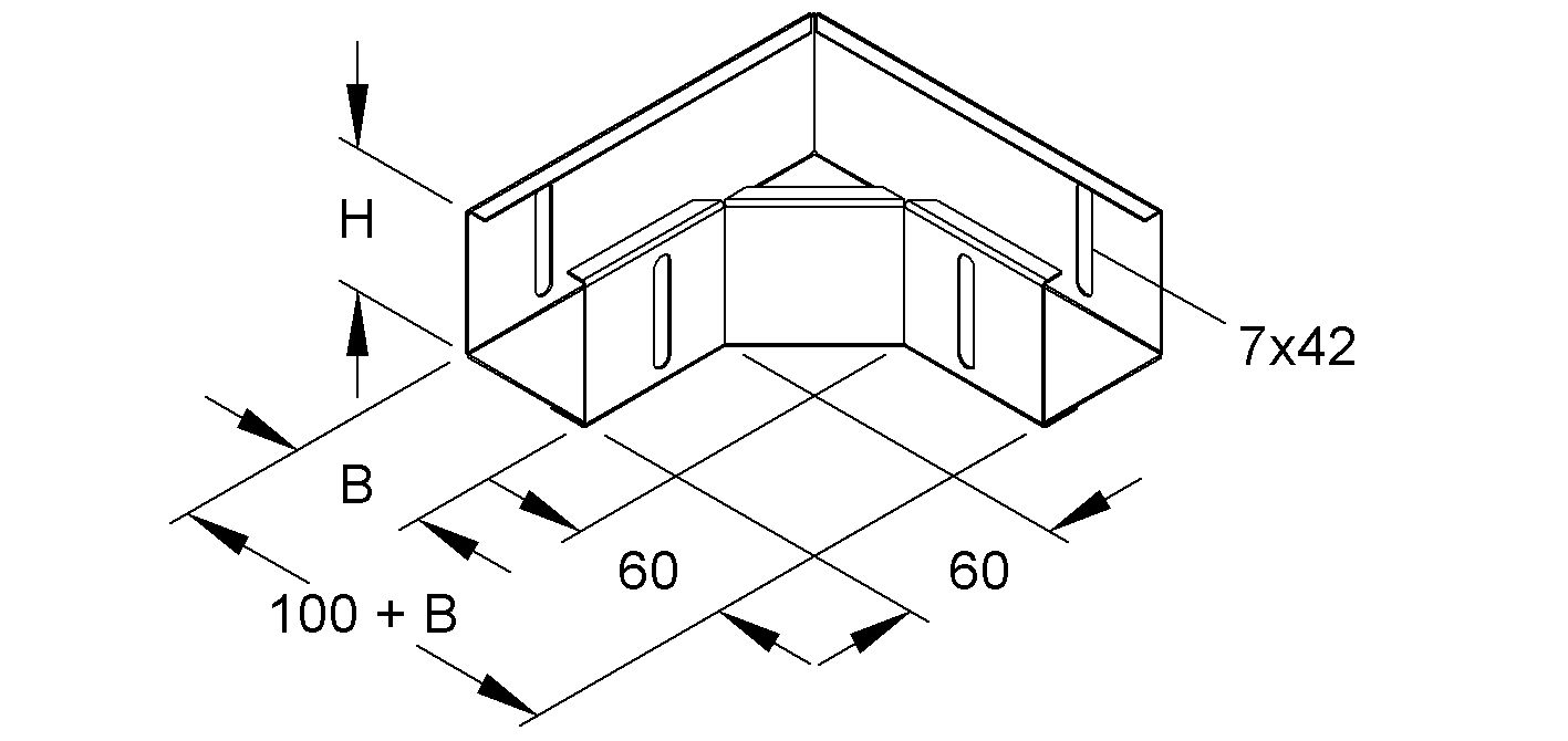 Bogen_starr 90° horiz 50x100mm o.Verb R=60mm