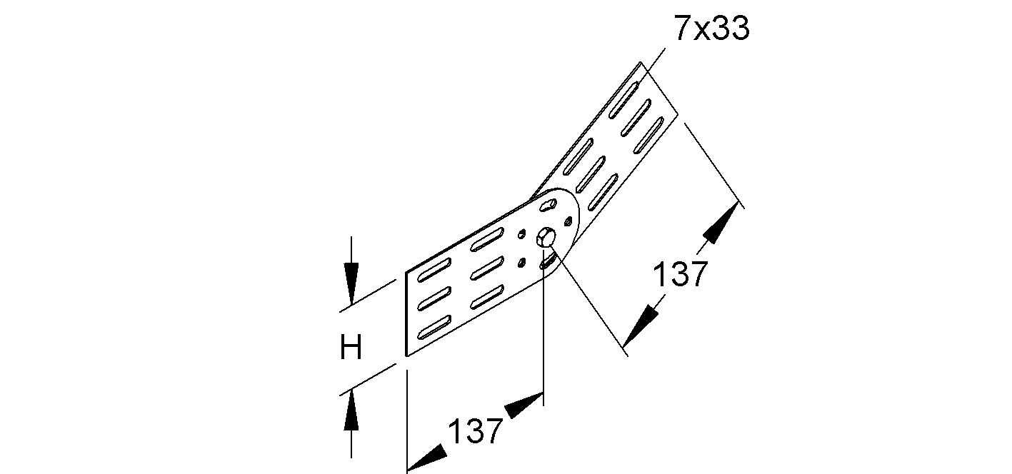 Gelenkverbinder ST Schraubverb 274mm 100-600x85mm f.Kabelrinne