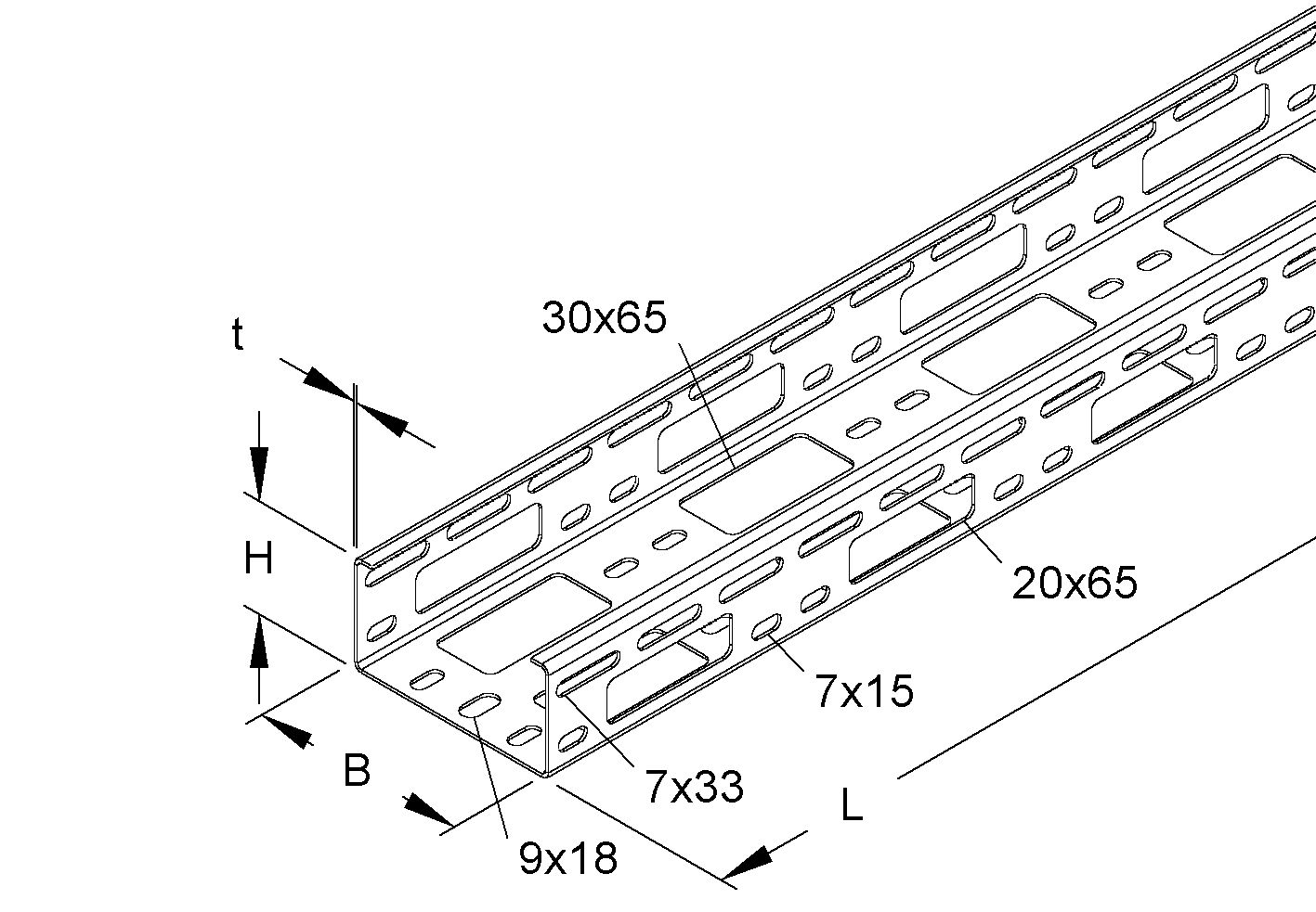 Kabelrinne 50x100x1,5mm o.Verb Rinne 3000mm Seitenl 4980qmm