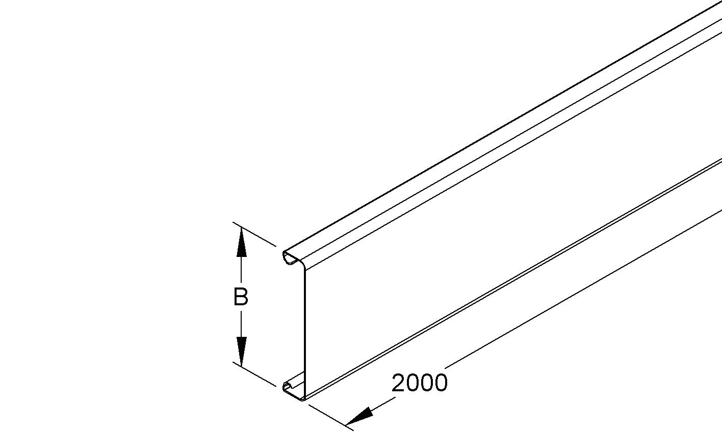 Oberteil LF-K 100x2000mm ST natur hfr