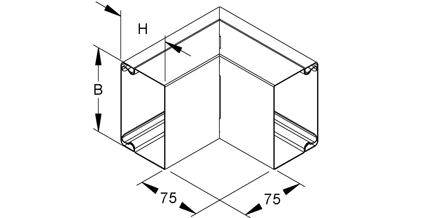 Außeneck LF-K 200x60mm 90° cws RAL9001 UT/OT ST