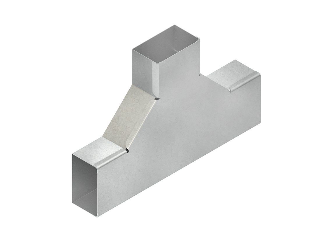 T-Stück LF-K 200x60mm UT/OT VA natur hfr unbeh