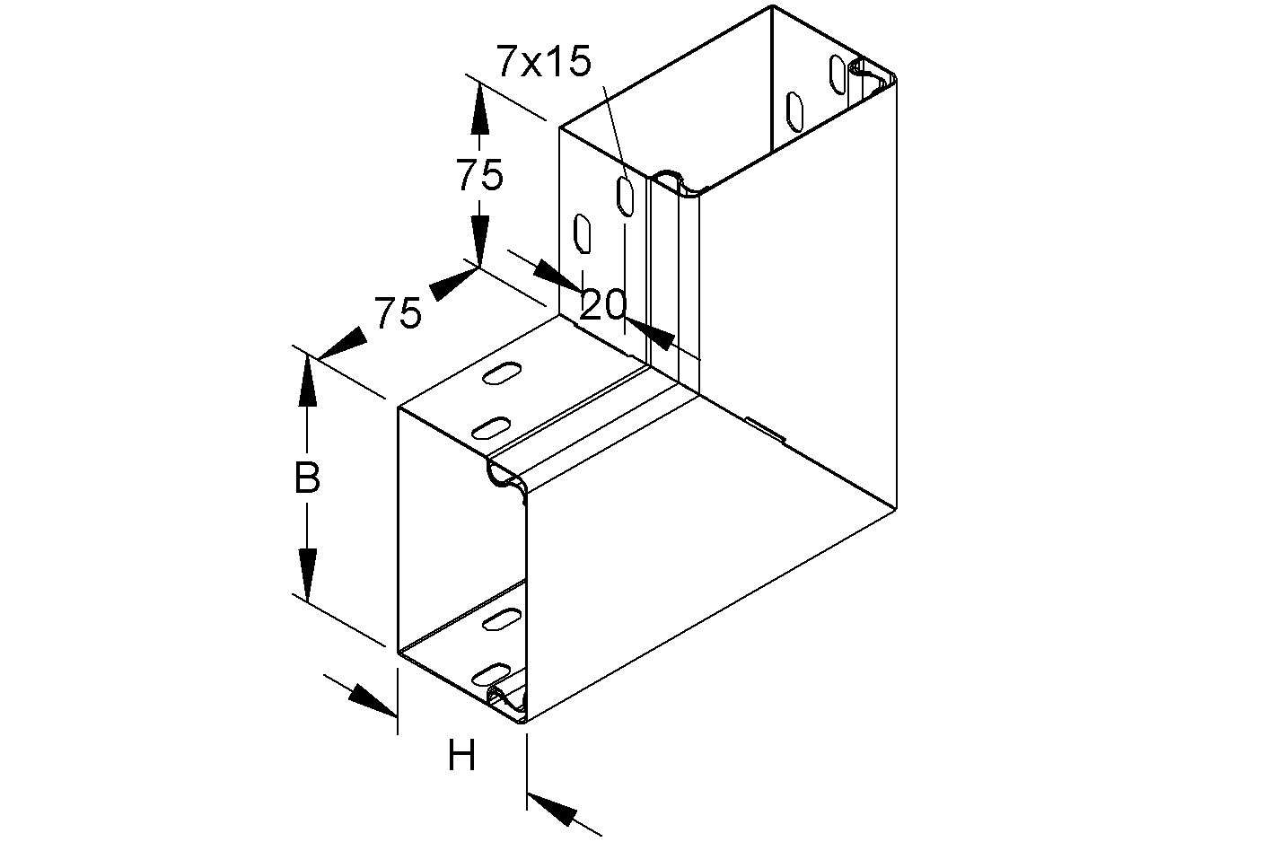 Flachwinkel LF-K UT/OT 60x60mm ST vz natur hfr