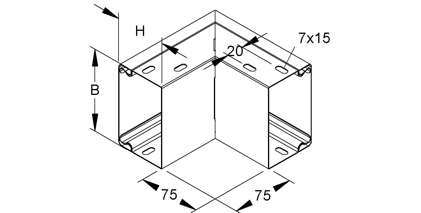 Außeneck LF-K 150x60mm 90° UT/OT ST