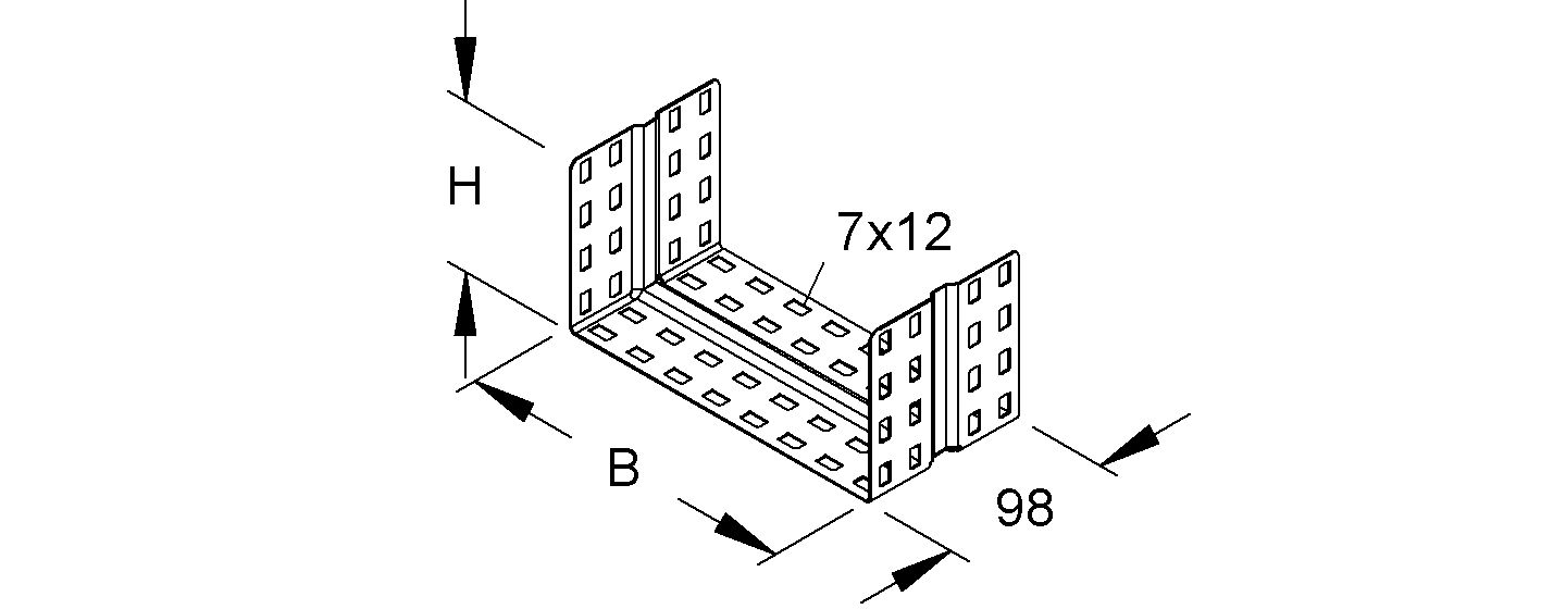 Verbinder Kabeltrag ST Schraubverb 97mm 100x110mm f.Kabelrinne