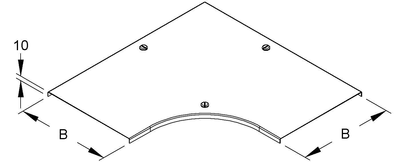 Deckel Bogen f/vz Drehriegel B304mm f.Kabelrinne