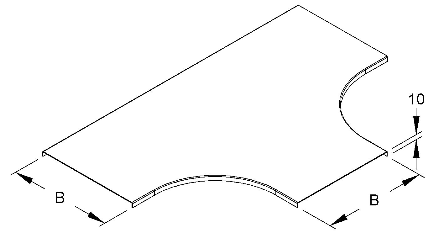 Deckel T-Stück aufl 554mm f/vz f.Kabelrinne