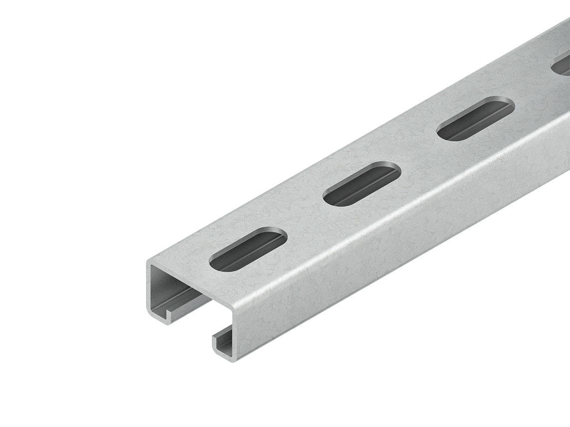 C-Profilschiene ST 6000x40x22mm 18mm D2mm Rück_gel