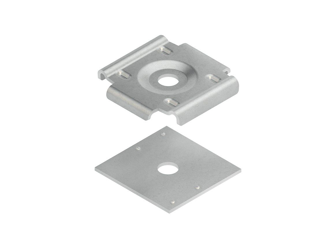 Montageplatte horiz 50x50mm Klemmbef