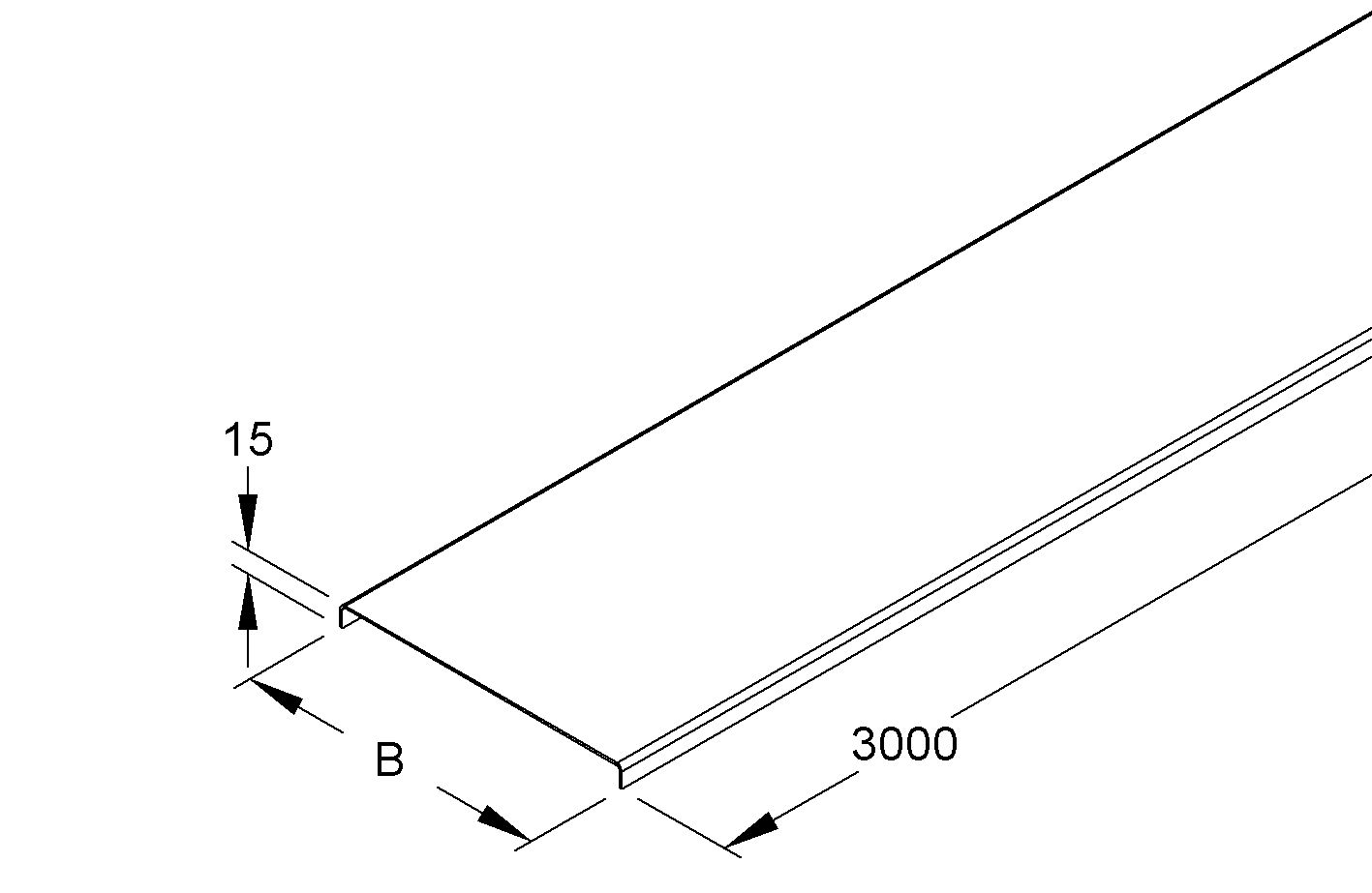 Deckel aufl 106x3000mm f.Gitterrinne