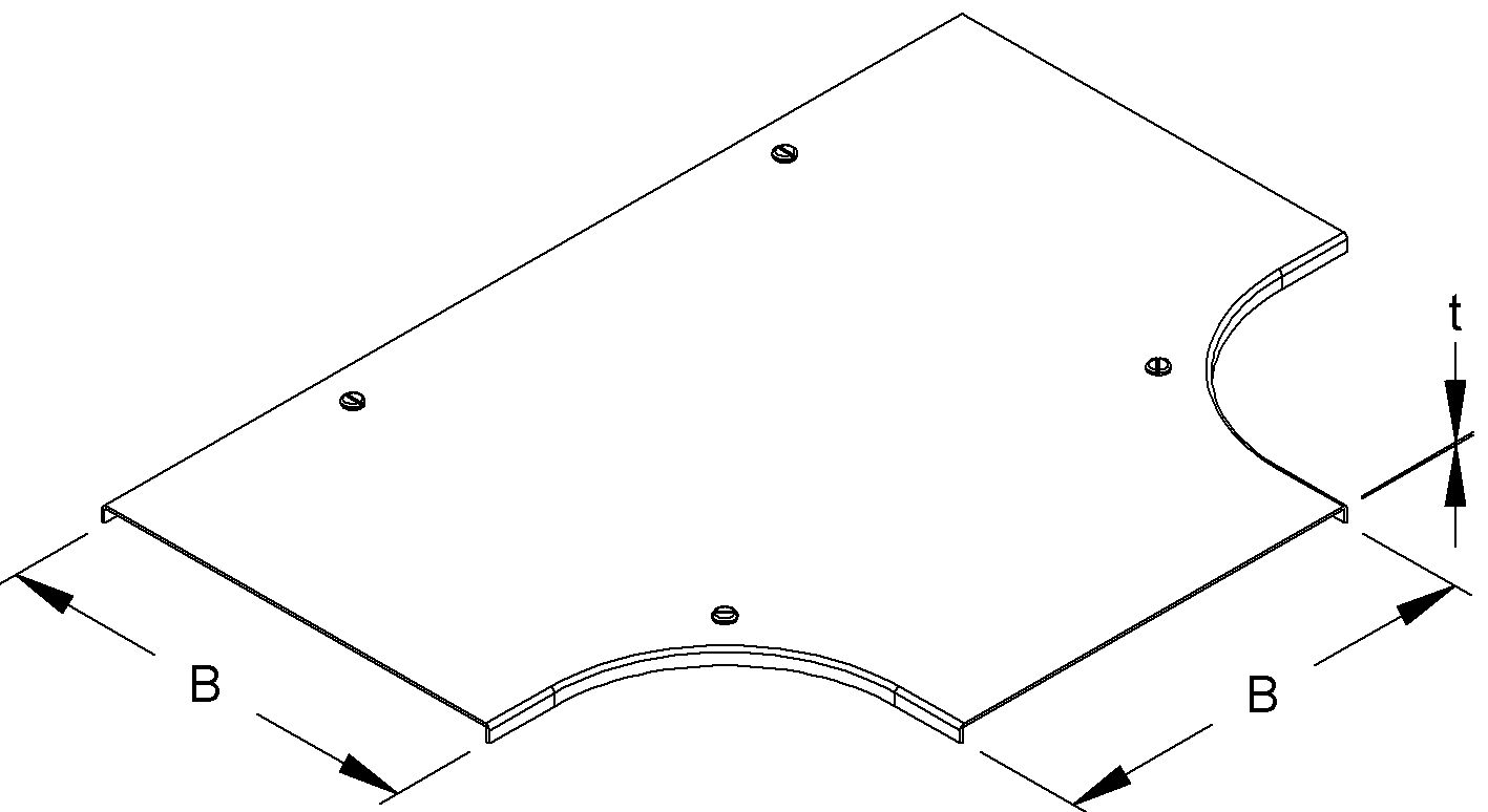 Deckel T-Stück Drehriegel 605mm vz f.Kabelrinne
