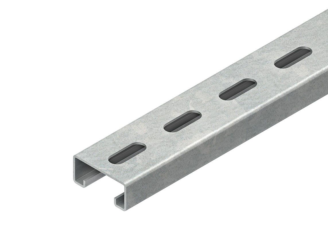 C-Profilschiene ST 3000x48x22mm 26mm D1,75mm Rück_gel
