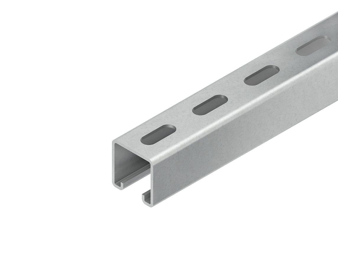 C-Profilschiene ST 6000x40x40mm 18mm D2,5mm Rück_gel