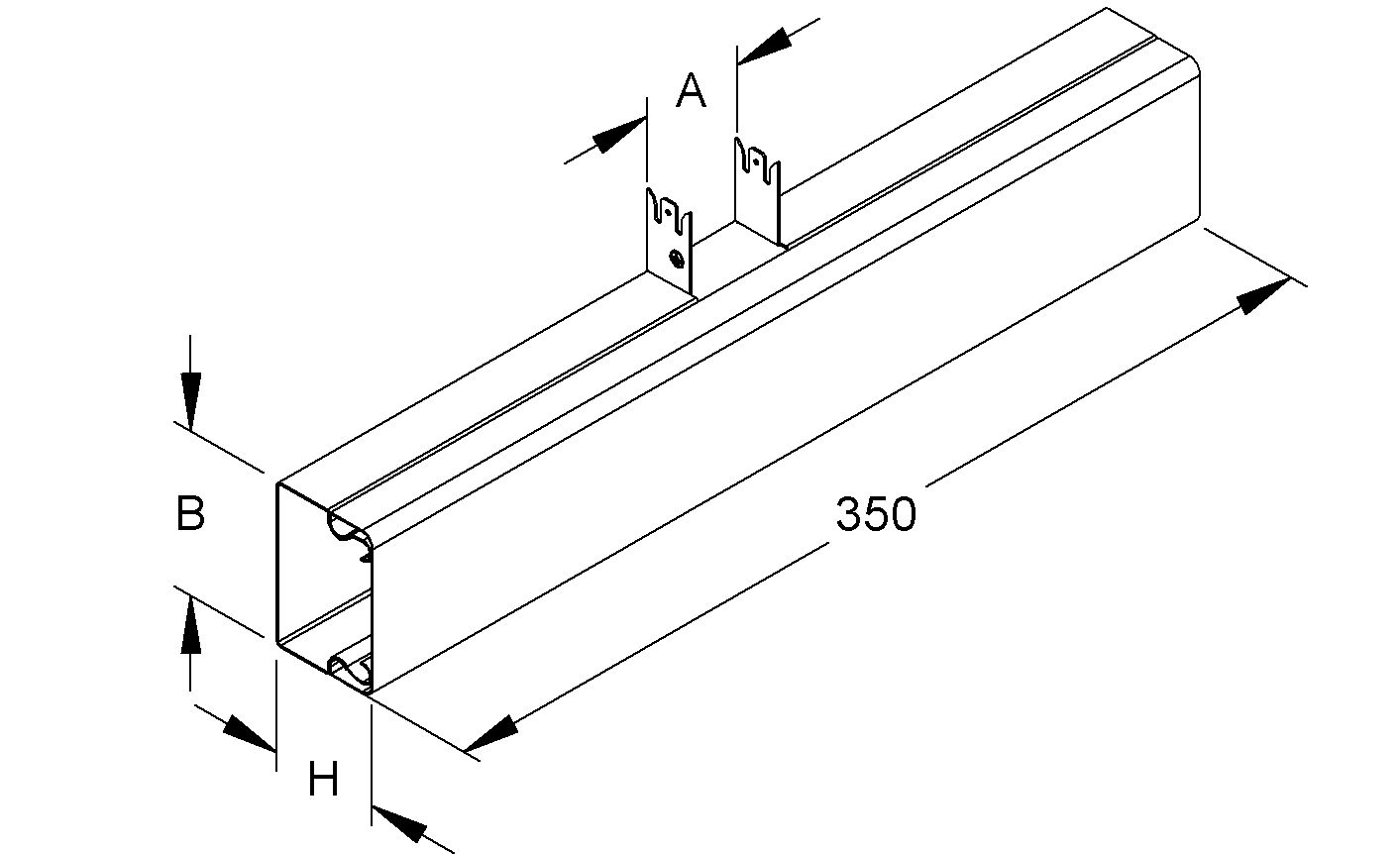 T-Stück LF-K 40x60mm UT/OT VA natur hfr unbeh